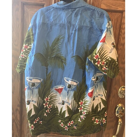 Mens GJC Hawaiian Shirt 2XL Button Palm Floral Marini XXL Summer 100% Cotton GUC - Picture 6 of 6